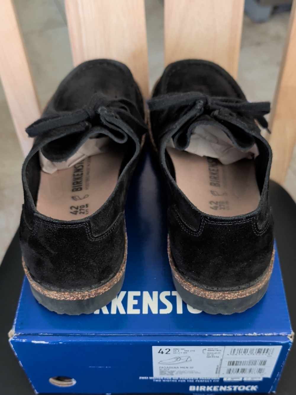 Birkenstock "Pasadena Men III" Black Suede Loafers (42) Ladies 11/Men's 9. EUC - Picture 4 of 11